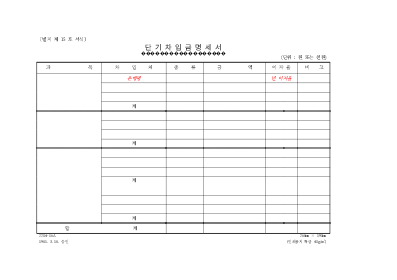 단기차입금명세서